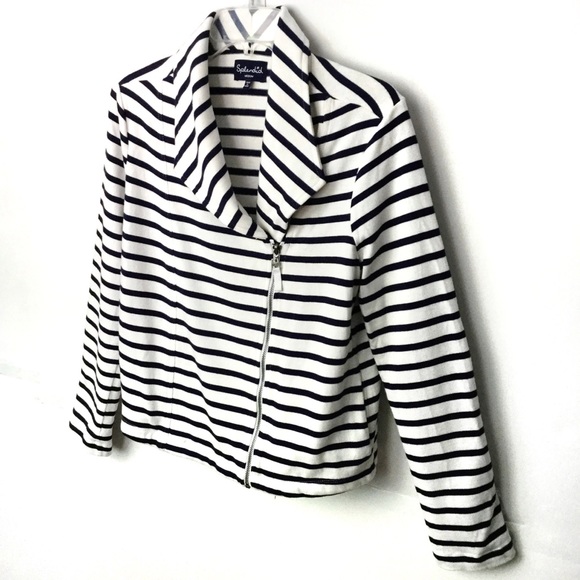 Splendid Vista Striped Moto Jacket Sz M - Picture 3 of 13